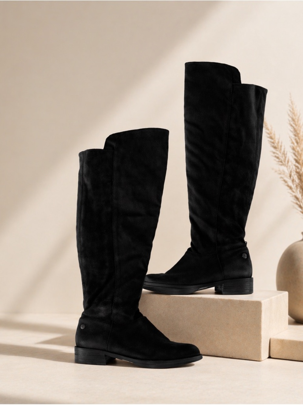 Steve Madden Hazele Black Knee High Boots Riding Leather Women 8.5
